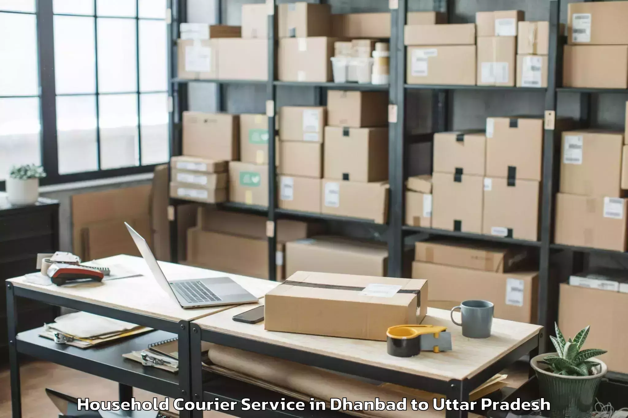 Dhanbad to Ghanghata Household Courier Booking